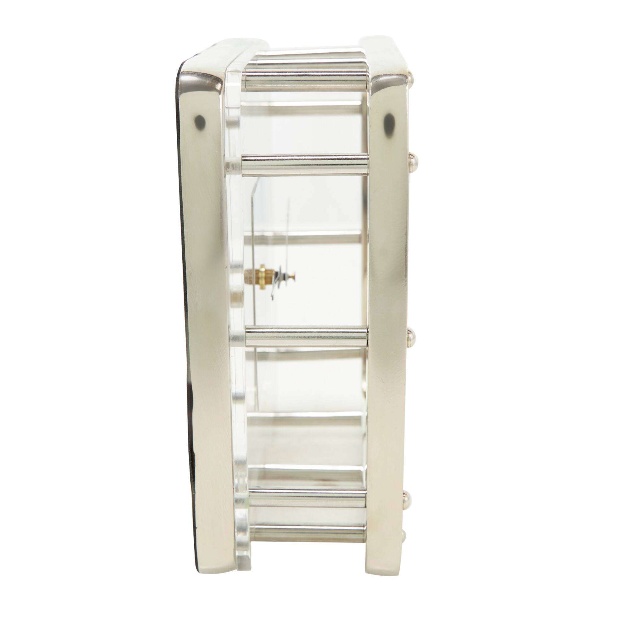 8" Silver Aluminum Geometric Dimensional Open Frame Clock